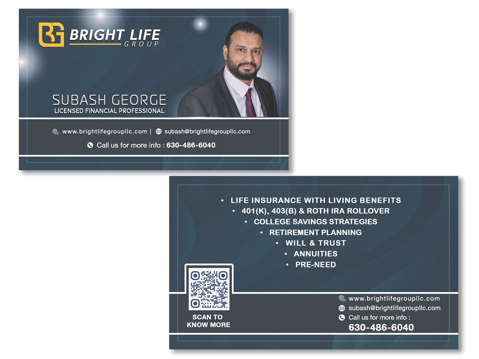 Business Cards – Layout – Bright Life